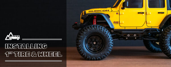 ミニッツ4x4にRC4WDの1インチタイヤとホイールを装着