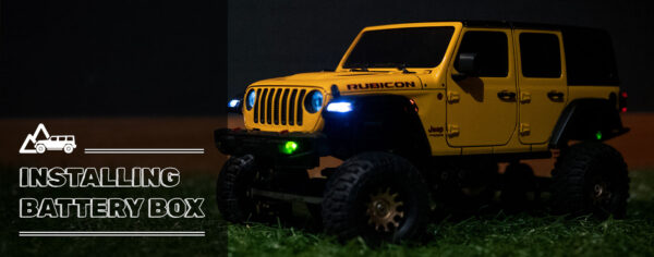 ミニッツ4x4 ラングラーに電池ボックスを追加してLED12灯点灯