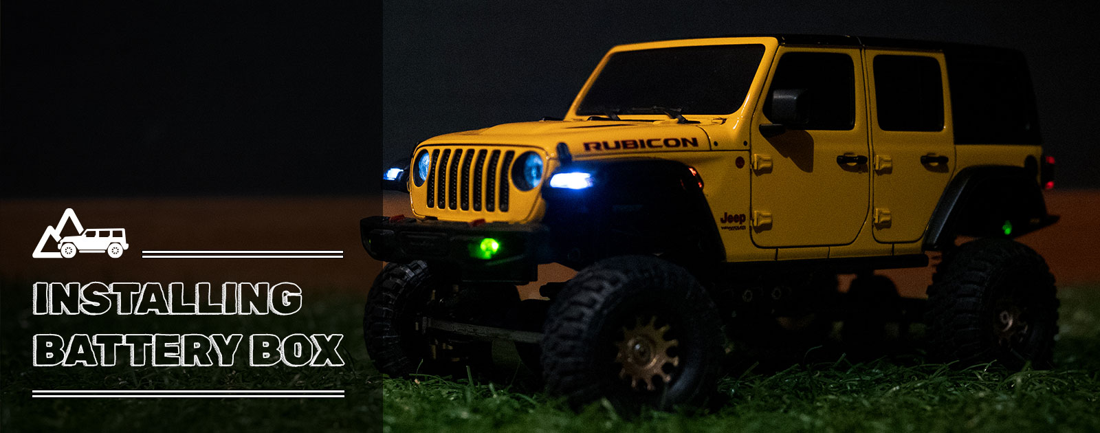 ミニッツ4x4 ラングラーに電池ボックスを追加してLED12灯が点灯 ミニッツ4x4 ラングラーに電池ボックスを追加してLED12灯が点灯